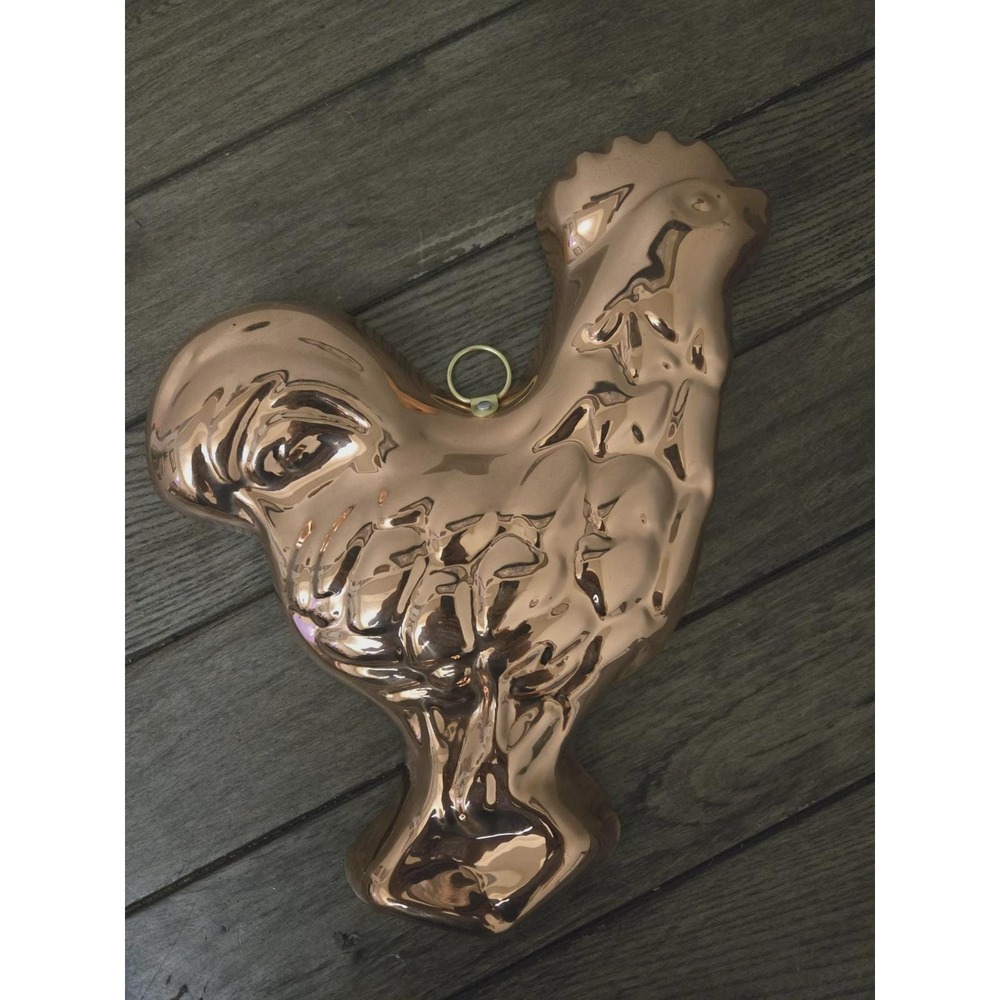 Copper Rooster Chicken Jello Mold Wall Hanging VTG Farmhouse Cottage Kitchen 11" - Picture 14 of 15